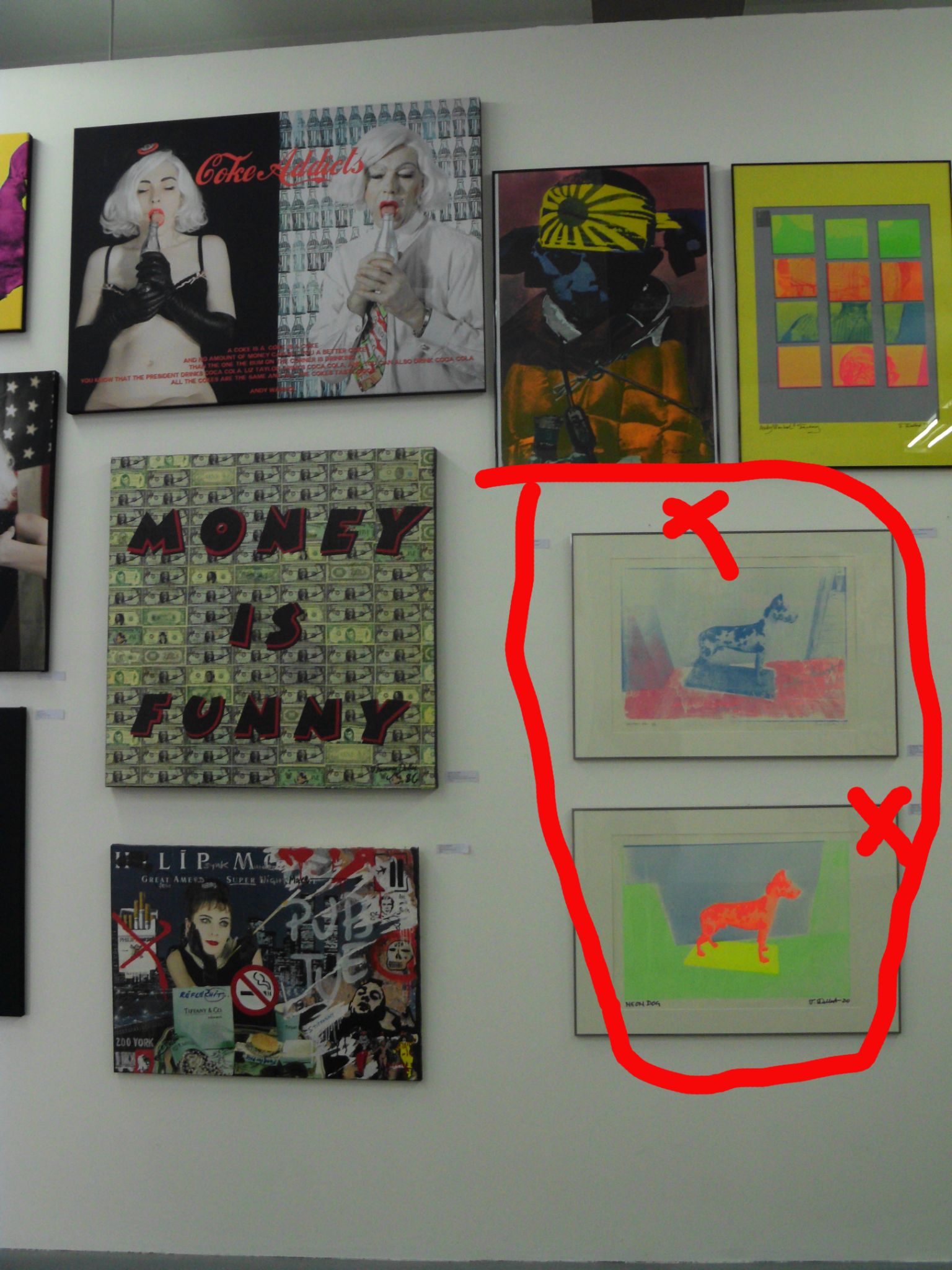  Two Dog art  hangs in restaurant in mitte  copy
